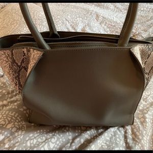 Grey and snakeskin tote